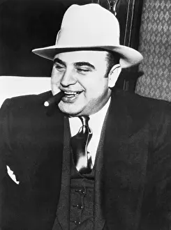 Fedora Prints: Gangster Al Capone Smoking Cigar