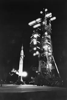 Satellite Prints: Gantry Crane & Jupiter-C Rocket