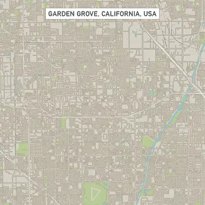 Street Map Prints: Garden Grove California US City Street Map