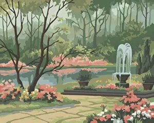 Garden Scene Paint By Number