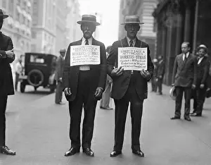 Picketing Prints: Two Garment Workers Stand with Picket Signs