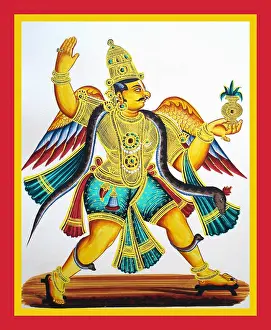 Emblem Prints: Garuda depicted in pratyalidha