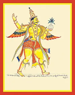 Deities Prints: Garuda, Vishnu's eagle vahana