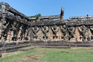 Images Dated 24th December 2015: Garudas carved at the Terrace of the Elephants, Angkor Thom