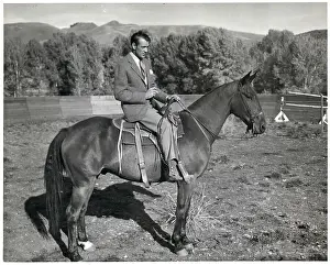 Saddle Prints: Gary Cooper On Horse W/Movie Saddle