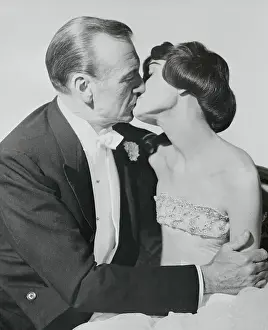 Gary Cooper Kissing Audrey Hepburn in Love in the Afternoon