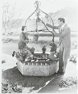 Gary Cooper and Wife at Wishing Well