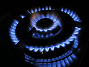 Images Dated 5th March 2010: Gas flame of a gas stove