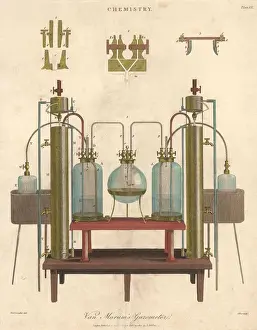 Prints of Van Marums Gasometer, used in the field of chemistry. (Photo by Hulton Archive/Getty Images) Heritage Images Prints: Gasometer