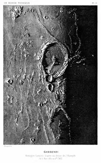 Images Dated 14th March 2017: Gassendi crater engraving 1881