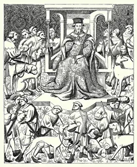 Hunt Prints: Gaston Phoebus Teaching the Art of Venery