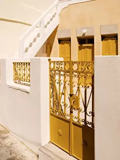 Gate detail, Santorini, Greece