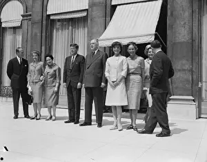 Luncheon Prints: De Gaulle Stands Bet. Pres.&Mrs. Kennedy