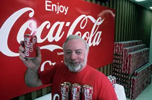 Press Conf Prints: Gay Mullins Holding Can of Classic Coke