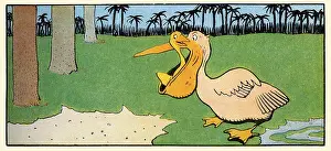 Bill Prints: Gedeon Hides in a Pelican's Mouth