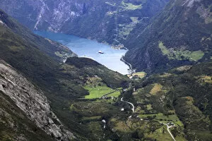Images Dated 11th August 2014: Geiranger town and Geirangerfjord