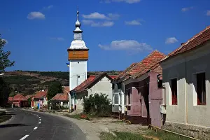 Characteristic Prints: Gelmar in Hunedoara County, typical street village in Transylvania, Romania