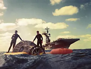 Walter M Prints: Gemini 6 Being Recovered