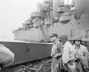 Gen Douglas MacArthur on Boat to Shore