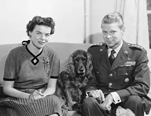 Spouse Prints: Gen. Lauris Norstad W/Wife and Dog
