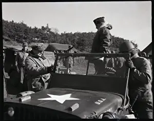 Jeep Prints: Gen. MacArthur and Walker in Korea; Jeep