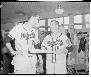 Milwaukee Prints: Gene Conley Speaking to Del Crandall