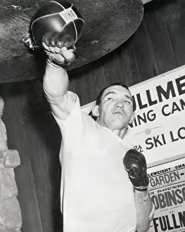 Squinting Prints: Below Gene Fullmer Punching Bag Squinting