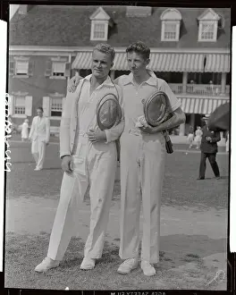 Gene Mako and Don Budge Carrying Tennis Racquets