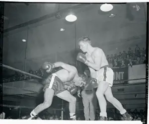 Gene Poirier and Carmen Fiore in Boxing Match