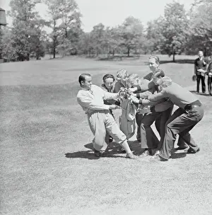 Struggle Prints: Gene Sarazen Fighting with Caddies