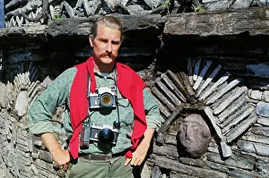 Anthropology Prints: Gene Savoy Beside the Pajaten Ruins