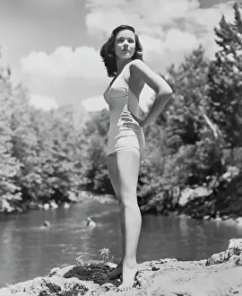 Gene Tierney by a Lake