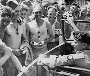 Sicily Prints: General In Car Talks With Men On Street