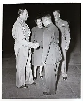 Supreme Commander Prints: General Douglas MacArthur Handshaking with Lieutenant General Chu Shih-Ming