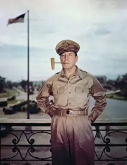 Manila Prints: General Douglas MacArthur with Pipe in Mouth