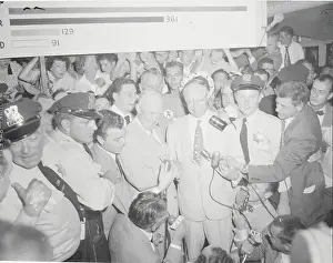General Dwight D. Eisenhower and Senator Robert Taft with Press