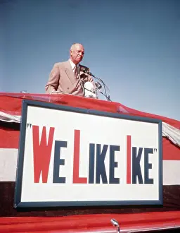 1952 Us Presidential Election Prints: General Dwight Eisenhower Campaigning