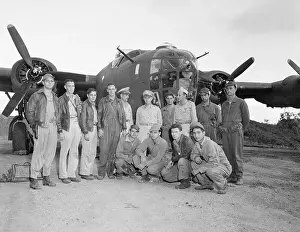 Alliance Prints: General George C. Kenney with B-24 Bomber Crew