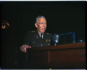 George C Prints: General George C. Marshall Talking in Microphone