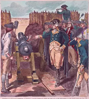 General George Washington Firing Cannon