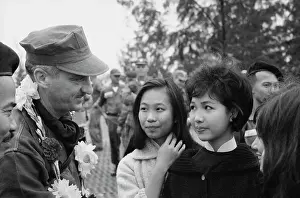 Garland Prints: General Greeted By Vietnamese Women at Da Nang