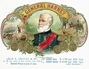 Coin Prints: General Harney Portrait On Cigar Box