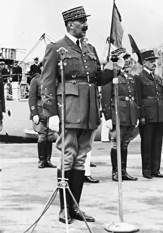 General Henri Dentz Giving Speech