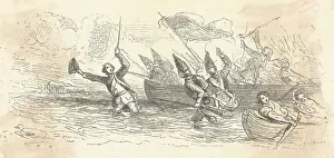 General James Wolfe and Soldiers Going Ashore at Louisburg