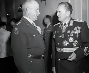 Yugoslavia Prints: General John C.H. Lee with Marshal Josip Broz Tito