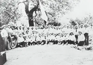Fascism Prints: General Lamberto C. Chevex Posing with His Gold Shirt Fascists
