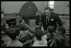 Encouragement Prints: General Motors Director Leon Sullivan Speaking to Youngsters