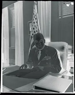 General Nathan Twining Sitting at His Desk