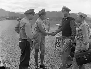 New Guinea Prints: General Scanlon Greeting Lyndon Johnson
