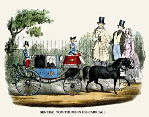 Miniature Prints: General Tom Thumb, in his carriage